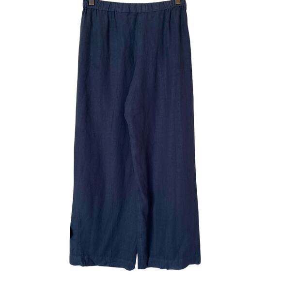 VELVET by GRAHAM & SPENCER Lola 100% Linen Wide Leg Pants Shadow Blue, X-Small - Picture 4 of 12